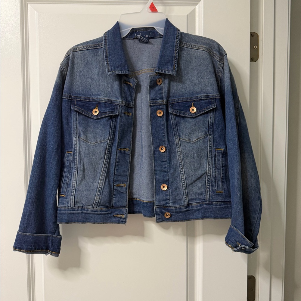 Loft Two-Tone Denim Jacket - Blue